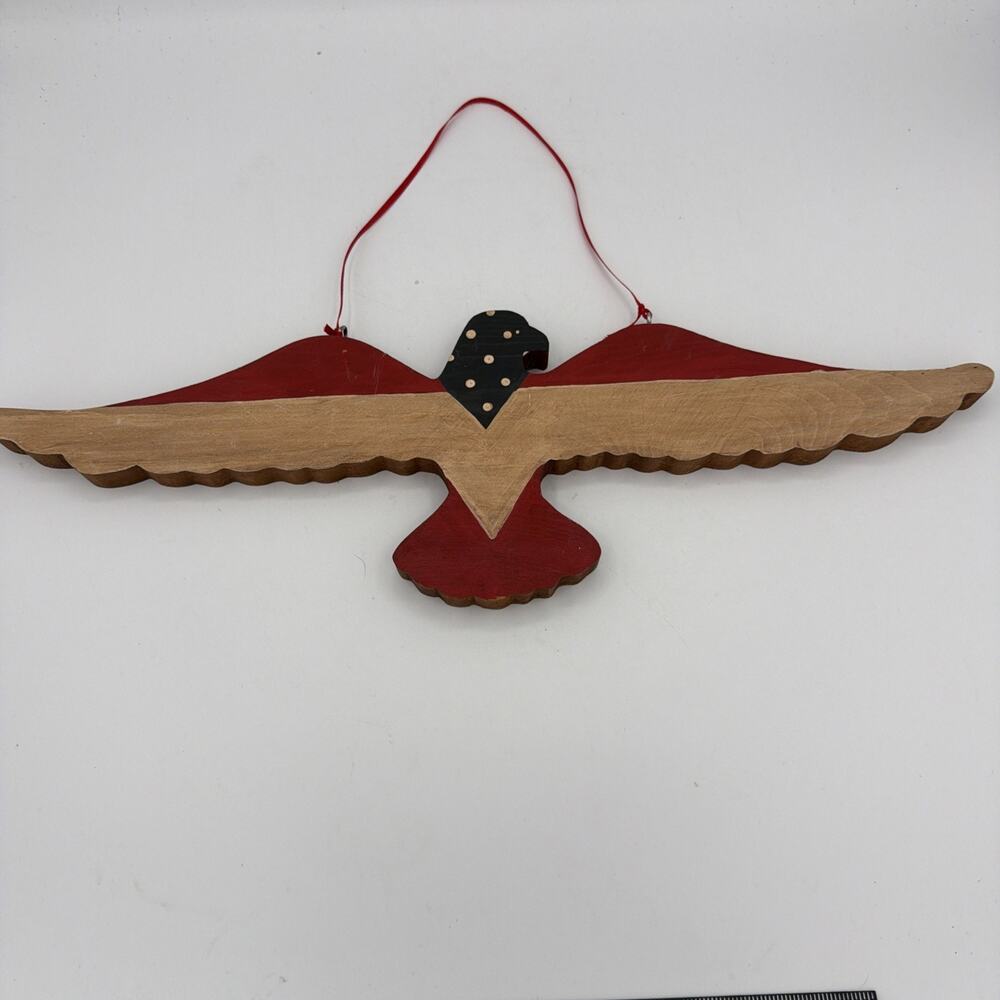 Hand-made Bald Eagle Flag USA Vintage Patriotic Wood Wall Art Cottage 250 Yrs